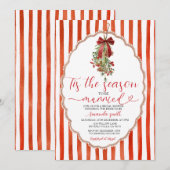 Red Tis The Season to Be Married Bridal Shower Kaart (Voorkant / Achterkant)