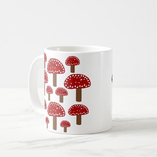 Red Toadstool Forest padroom Koffiemok (Voorkant links)
