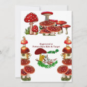 Red Toadstool Garden Fairy Kids Birthday Party Fun Kaart (Achterkant)