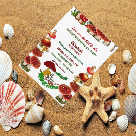 Red Toadstool Garden Fairy Kids Birthday Party Fun Kaart