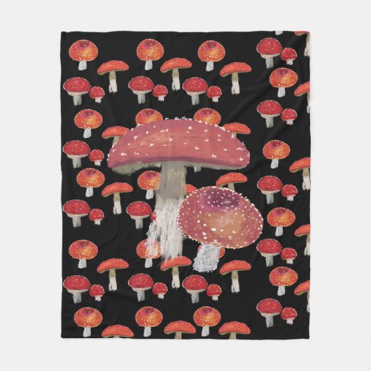 Red Toadstool-paddenstoel Fleece Deken (Voorkant)