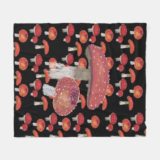 Red Toadstool-paddenstoel Fleece Deken (Voorkant (Horizontaal))