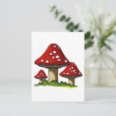 Red Toadtstools, paddenstoel: Freehand Art Briefkaart (Staand voorkant)