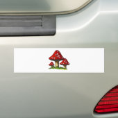 Red Toadtstools, paddenstoel: Freehand Art Bumpersticker (Op auto)