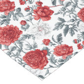 Red Toile Charm - Classic Floral Appeal Lange Tafelloper (Hoek)