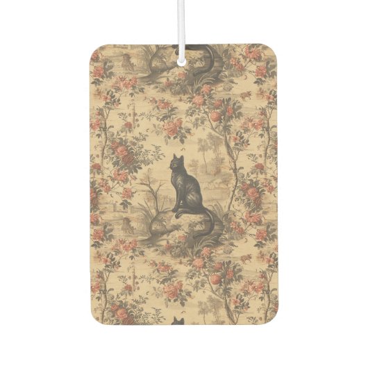 Red Toile Chinoiserie Cat Damask Luchtverfrisser (Voorkant)