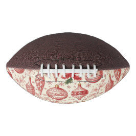 Red Toile Chinoiserie Christmas Ornaments American Football
