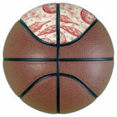 Red Toile Chinoiserie Christmas Ornaments Basketbal (Rechts)