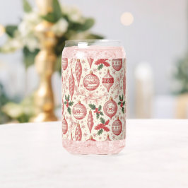 Red Toile Chinoiserie Christmas Ornaments Blikvorm Glas