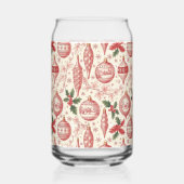 Red Toile Chinoiserie Christmas Ornaments Blikvorm Glas (Links)