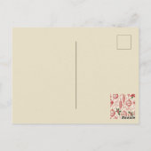 Red Toile Chinoiserie Christmas Ornaments Briefkaart (Achterkant)