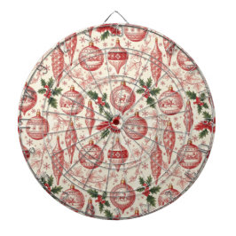 Red Toile Chinoiserie Christmas Ornaments Dartbord