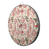 Red Toile Chinoiserie Christmas Ornaments Dartbord (Voorkant Rechts)