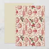 Red Toile Chinoiserie Christmas Ornaments Feestdagenkaart (Voorkant / Achterkant)