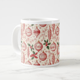 Red Toile Chinoiserie Christmas Ornaments Grote Koffiekop