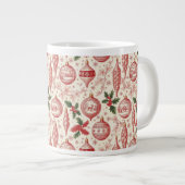 Red Toile Chinoiserie Christmas Ornaments Grote Koffiekop (Voorkant rechts)