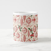 Red Toile Chinoiserie Christmas Ornaments Grote Koffiekop (Voorkant)