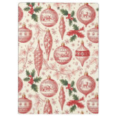 Red Toile Chinoiserie Christmas Ornaments Klembord (Achterkant)