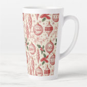 Red Toile Chinoiserie Christmas Ornaments Latte Mok (Rechts)