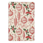 Red Toile Chinoiserie Christmas Ornaments Mini Klembord (Achterkant)