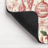 Red Toile Chinoiserie Christmas Ornaments Muismat (Hoek)