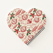 Red Toile Chinoiserie Christmas Ornaments Notitieboek (Achterkant)