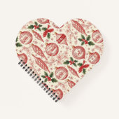 Red Toile Chinoiserie Christmas Ornaments Notitieboek (Voorkant)