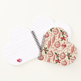 Red Toile Chinoiserie Christmas Ornaments Notitieboek