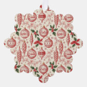 Red Toile Chinoiserie Christmas Ornaments Ornament Kaart (Voorkant)