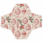 Red Toile Chinoiserie Christmas Ornaments Voetbal (Enkel)