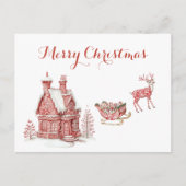 Red Toile Christmas Briefkaart (Voorkant)