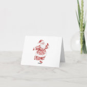 Red Toile Christmas Kaart (Achterkant)