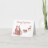 Red Toile Christmas Kaart (Voorkant)