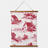 Red Toile Countryside Scene (11) Hangend Wandkleed (Voorkant)