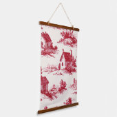Red Toile Countryside Scene (11) Hangend Wandkleed (Gebogen)