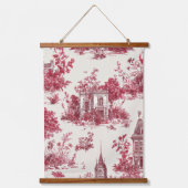 Red Toile Countryside Scene (4) Hangend Wandkleed (Voorkant)