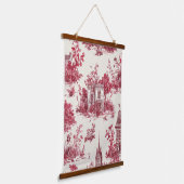 Red Toile Countryside Scene (4) Hangend Wandkleed (Gebogen)