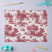 Red Toile Countryside Scene (6) Tissuepapier (Craft)