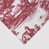 Red Toile Countryside Scene (6) Tissuepapier (Detail)
