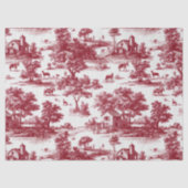 Red Toile Countryside Scene (6) Tissuepapier (Voorkant)