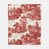 Red Toile Countryside Scene (8) Fleece Deken (Voorkant)