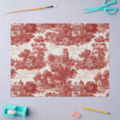 Red Toile Countryside Scene (8) Tissuepapier (Craft)