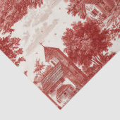 Red Toile Countryside Scene (8) Tissuepapier (Detail)