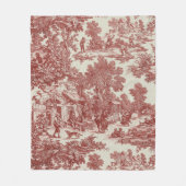 Red Toile de Jouy Fleece Deken (Voorkant)