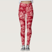 Red Toile de Jouy Leggings (Voorkant)