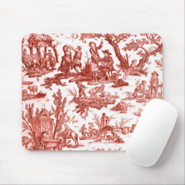 Red Toile de Jouy Muismat