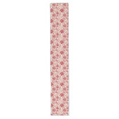 Red Toile Elegance - Classic Floral Design Lange Tafelloper (Voorkant)