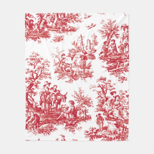 Red Toile Fleece Deken (Voorkant)