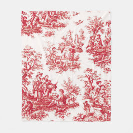 Red Toile Holiday Fleece Deken