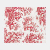 Red Toile Holiday Fleece Deken (Voorkant (Horizontaal))